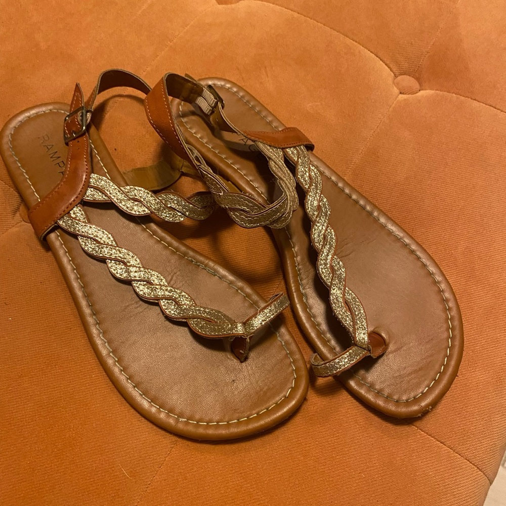 Rampage gold sandals